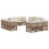 vidaXL Ensemble de canap&eacute; de jardin 12 pc Beige polyrotin