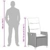 vidaXL Chaise de jardin inclinable Gris et Gris fonc&eacute; polyrotin