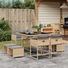 vidaXL Ensemble &agrave; manger de jardin et coussins 9 pcs m&eacute;lange beige