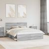 vidaXL Cadre de lit Gris Sonoma 160 x 200 cm Pin massif