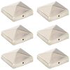 vidaXL Bouchons de poteau de cl&ocirc;ture pyramidaux 6 pcs Inox 81x81 mm
