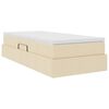 vidaXL Lit avec rangement et matelas Cr&egrave;me 90 x 190 cm Polyester