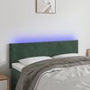 vidaXL T&ecirc;te de lit &agrave; LED Vert fonc&eacute; 144x5x78/88 cm Velours
