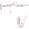 vidaXL Parasol de jardin Bordeaux 248,5 x 247,5 x 160 cm