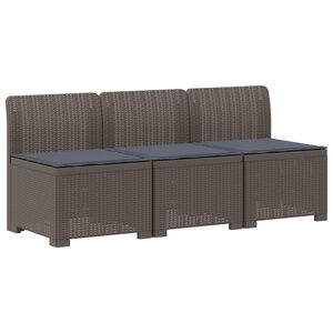 vidaXL Canap&eacute; de jardin 3 places avec coussins look rattan PP