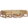 vidaXL Ensemble de canap&eacute;s d'ext&eacute;rieur 7 pcs Naturel et Beige
