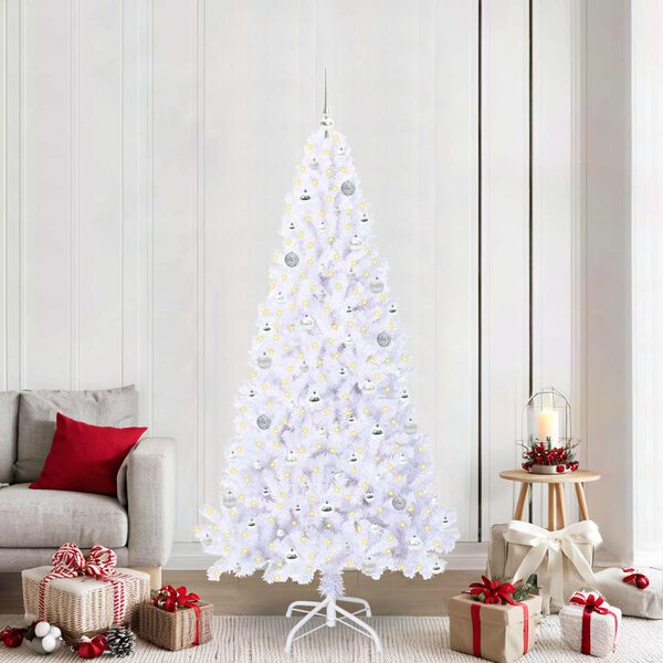 vidaXL Sapin de No&euml;l artificiel avec 300 LED Blanc 210 cm PVC et Acier