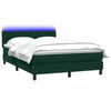 vidaXL Sommier &agrave; lattes de lit et matelas et LED vert fonc&eacute; 160x210cm velours