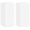 vidaXL Meubles TV muraux avec lumi&egrave;res LED 2 pcs blanc 30,5x35x70 cm