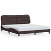 vidaXL Cadre de lit avec LED sans matelas Hvar marron fonc&eacute; 180x200cm tissu