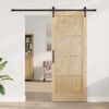 vidaXL Porte coulissante ORKDAL Naturel et Noir 83 x 211 cm Pin massif