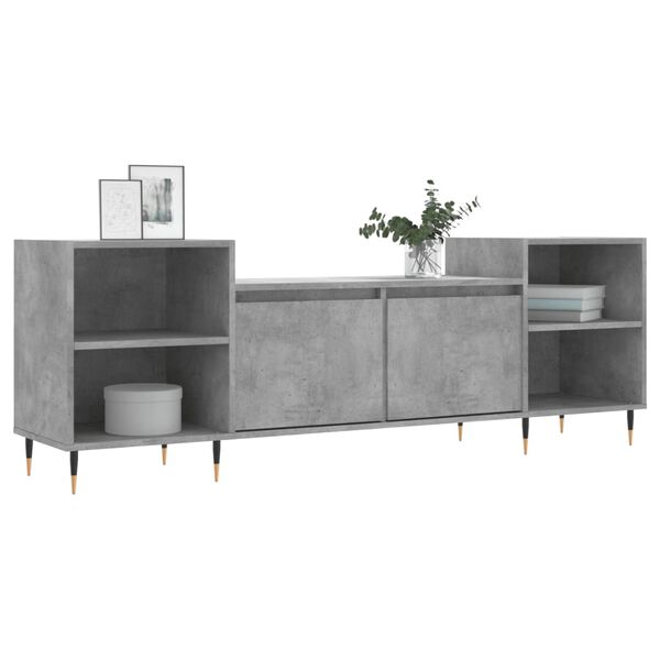 vidaXL Meuble TV Gris b&eacute;ton 160x35x55 cm Bois d'ing&eacute;nierie