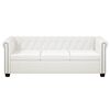 vidaXL Canapé Chesterfield à 2 places et à 3 places blanc