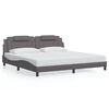 vidaXL Cadre de lit Viana avec LED sans matelas gris 200x200 cm