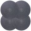 vidaXL Placemets en jute 4 pc Gris fonc&eacute; 100 % jute Tossa