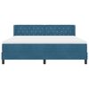 vidaXL Lit &agrave; ressorts avec matelas Bleu fonc&eacute; 200 x 180 cm Polyester