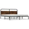 vidaXL Cadre de lit en m&eacute;tal sans matelas ch&ecirc;ne fum&eacute; 193x203 cm