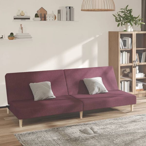 vidaXL Canap&eacute;-lit &agrave; 2 places Violet Tissu