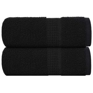 vidaXL Serviettes de toilette FROGN 2 pi&egrave;ces Noir 30x30 cm 360 g/m&sup2;