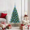 vidaXL Sapin de No&euml;l artificiel pr&eacute;-&eacute;clair&eacute; Vert 120 cm PVC