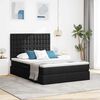 vidaXL Lit avec rangement et matelas Noir 140 x 190 cm Polyester