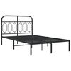 vidaXL Cadre de lit métal sans matelas avec tête de lit noir 120x190cm
