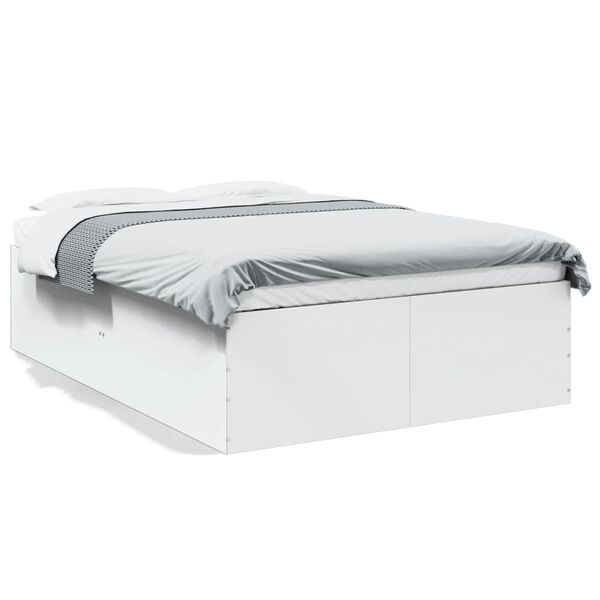 vidaXL Cadre de lit sans matelas blanc 135x190 cm