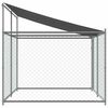 vidaXL Cage pour chien avec toit et porte gris 4x2x2 m acier galvanis&eacute;