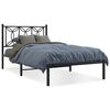 vidaXL Cadre de lit m&eacute;tal sans matelas avec t&ecirc;te de lit noir 107x203cm