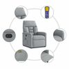 vidaXL Fauteuil de massage inclinable &eacute;lectrique gris clair tissu