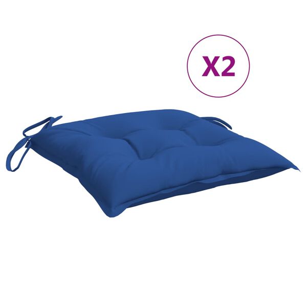 vidaXL Coussins de chaise lot de 2 bleu 40x40x7 cm tissu oxford