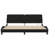 vidaXL Cadre de lit avec LED sans matelas noir 200x200 cm tissu
