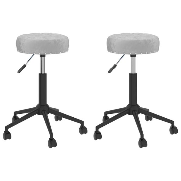 vidaXL Chaises pivotantes &agrave; manger lot de 2 gris velours