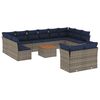 vidaXL Salon de jardin avec coussins 13 pcs gris r&eacute;sine tress&eacute;e