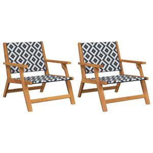 vidaXL Mobilier de jardin 2 pcs Noir et Blanc 67 x 78 x 73 cm