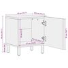 vidaXL Table de chevet noir 40x33,5x46 cm bois de manguier massif brut