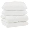 vidaXL Couette avec Oreillers 3 pc Blanc Microfibre et Plumes D'oie