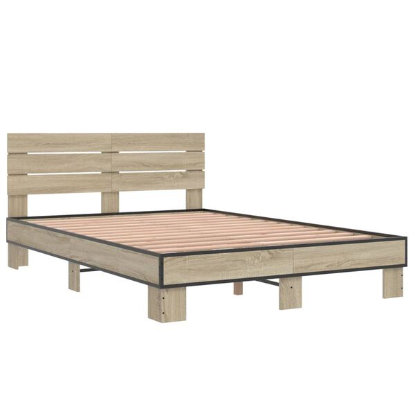 vidaXL Cadre de lit sans matelas ch&ecirc;ne sonoma 120x200 cm