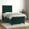 vidaXL Sommier &agrave; lattes de lit avec matelas Vert fonc&eacute; 90x190 cm
