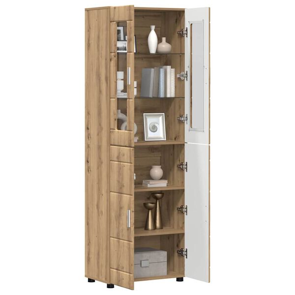 vidaXL Haut Armoire avec porte FLORIN Ch&ecirc;ne artisanal 60 x 35 x 182 cm