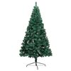 vidaXL Demi-arbre de No&euml;l artificiel pr&eacute;-&eacute;clair&eacute; et boules vert 180 cm