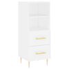 vidaXL Buffet haut Blanc 34,5x34x180 cm Bois d'ingénierie