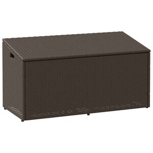 vidaXL Bo&icirc;te de rangement de jardin marron 110x50x58 cm r&eacute;sine tress&eacute;e