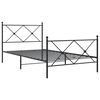 vidaXL Cadre de lit m&eacute;tal sans matelas avec pied de lit noir 107x203cm