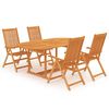 vidaXL Ensemble &agrave; manger de jardin 5 pcs Bois de teck massif