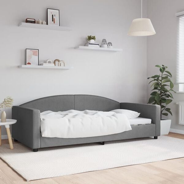 vidaXL Lit de repos gris fonc&eacute; 100x200 cm tissu