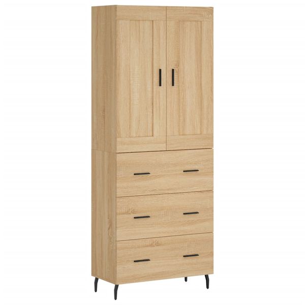 vidaXL Buffet haut Ch&ecirc;ne sonoma 69,5x34x180 cm Bois d'ing&eacute;nierie