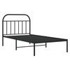 vidaXL Cadre de lit m&eacute;tal sans matelas avec t&ecirc;te de lit noir 100x200cm