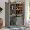 vidaXL Armoire à vin HALDEN casiers à vin porte coulissante gris pin