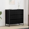 vidaXL Buffet Ch&ecirc;ne noir 79 x 36 x 75.5 cm Bois d'ing&eacute;nierie